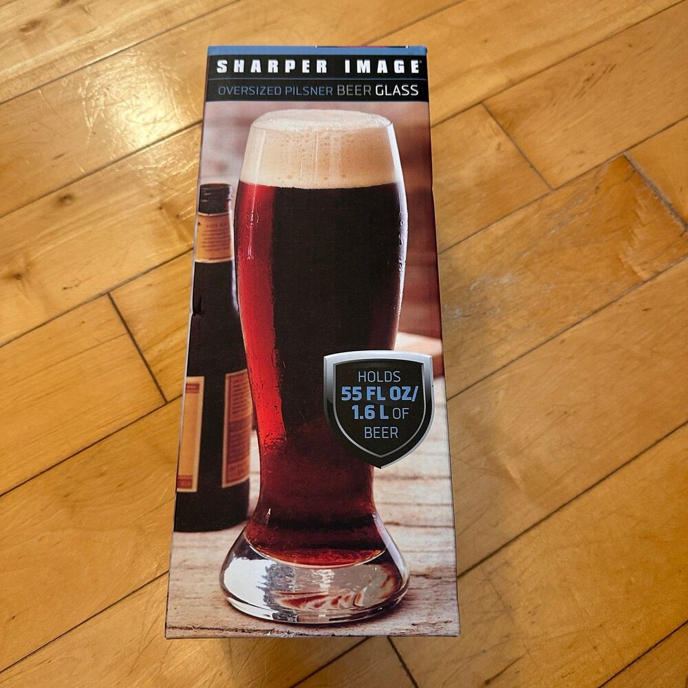 Sharper Image Oversized Pilsner Beer Glass 55 FL OZ 1.6 L Of Beer NEW